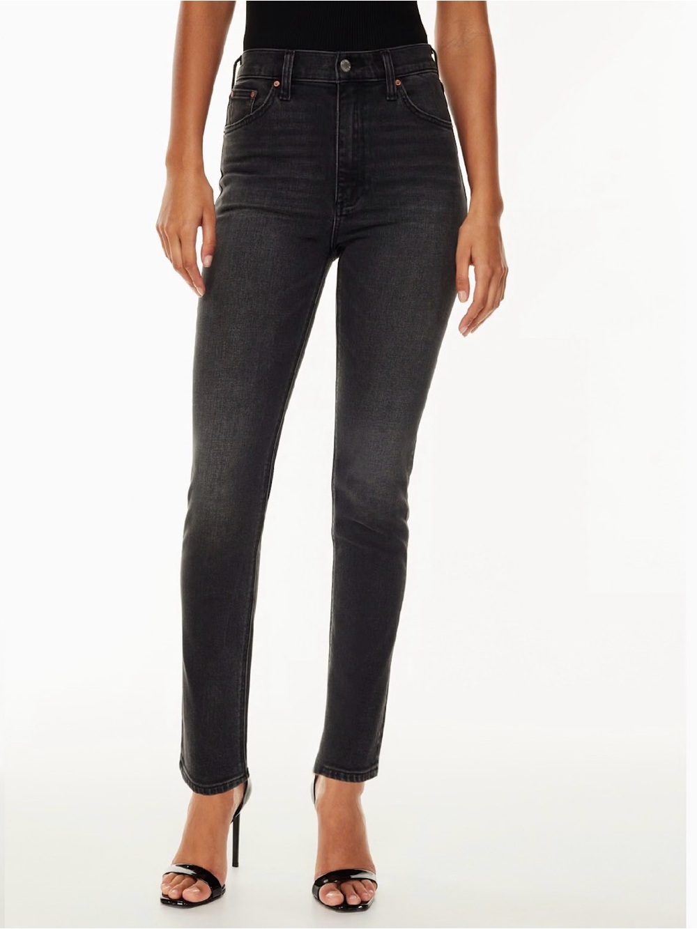 Aritzia Denim Forum The '80s Bardot Hi-Rise Slim Jeans Black - 32